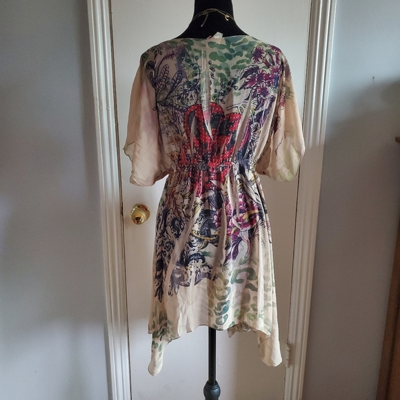 Libian Sheer Y2K Asymmetric Babydoll Dress Tattoo Fairy Grunge Measures Size M - Picture 6 of 13